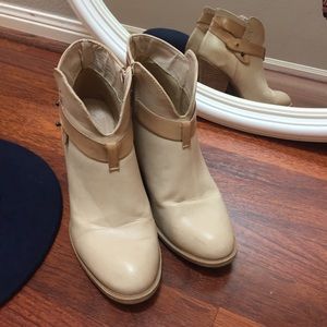 Booties cream and tan Ankle boot 8.5